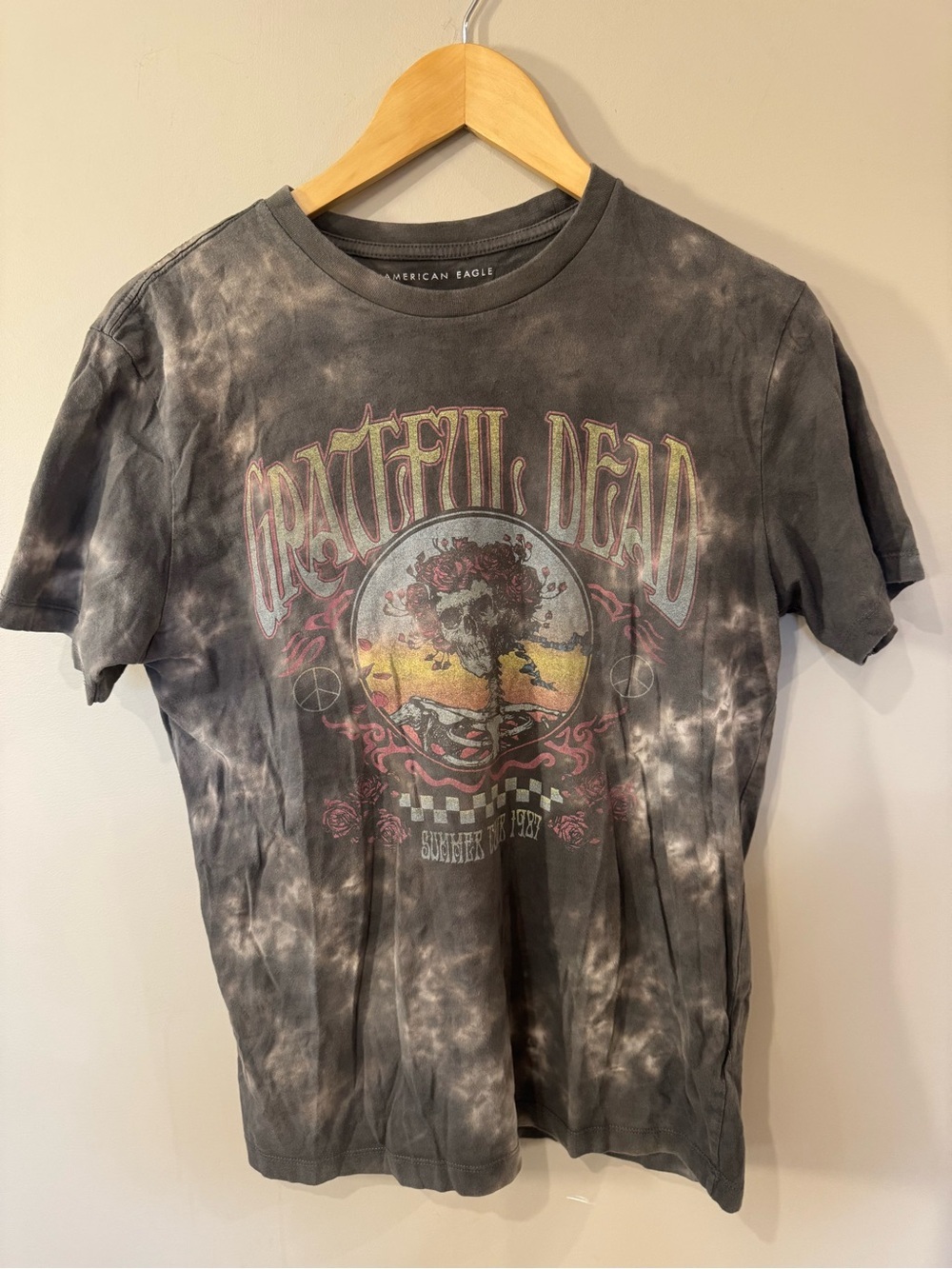 American Eagle Outfitters Grateful Dead Black Tie-Dye Graphic Tee